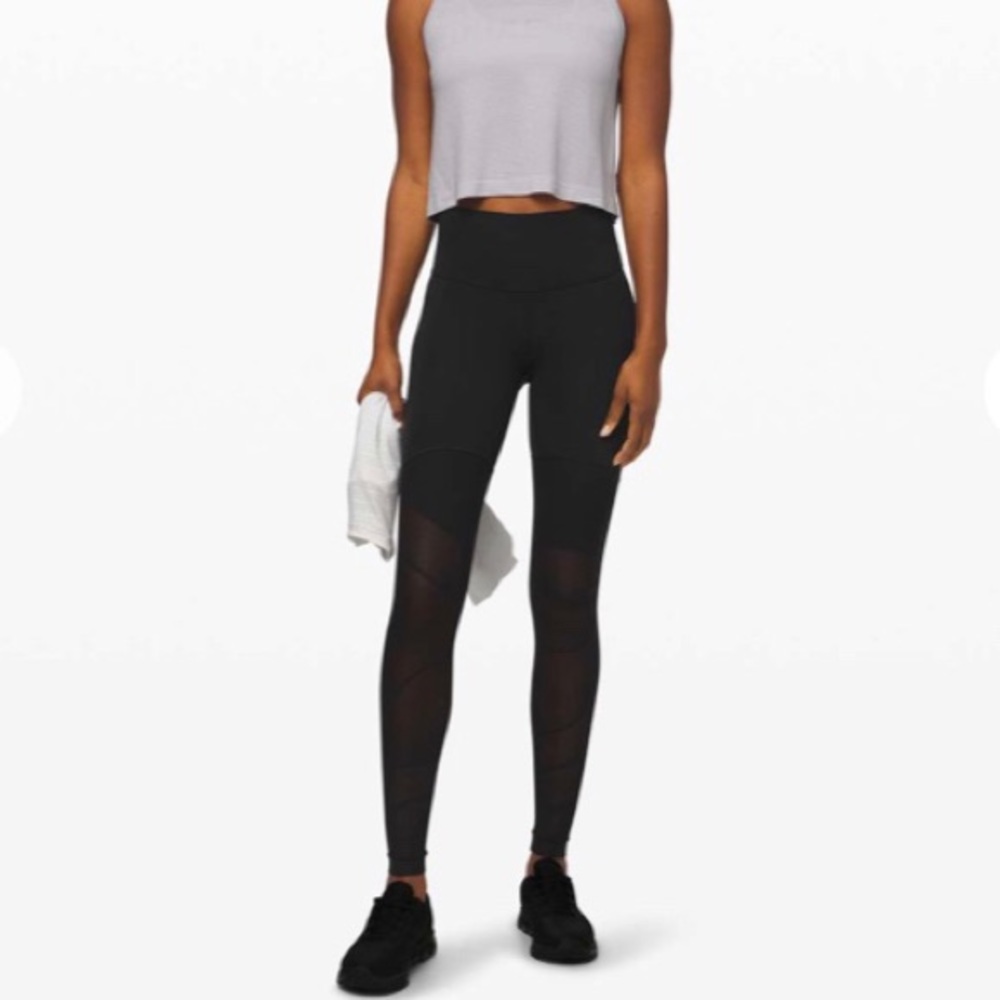 Lululemon Sheer Will High Rise Black Mesh Leggings - Picture 3 of 9